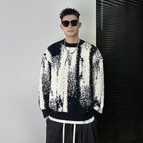 Herren Modischer Grobstrickpullover mit grafischem Muster Echoarchiv