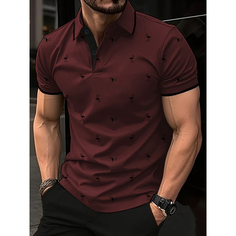 Herren Freizeit Bedrucktes Polo-Shirt Echoarchiv