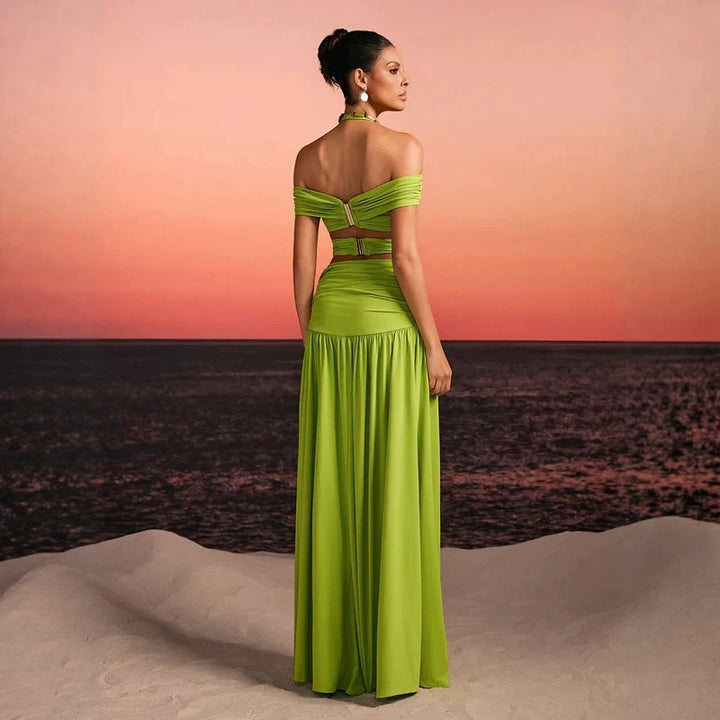 Damen Maxi-Kleid mit raffiniertem Cut-Out und dekorativem Drapierung Echo Archiv