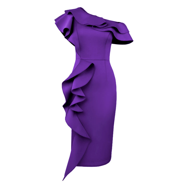 Damen figurbetontes Rüschendes Wickelkleid Echo Archiv