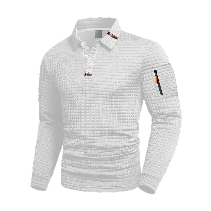 Herren Komfortables und atmungsaktives Langarm-Poloshirt Echoarchiv