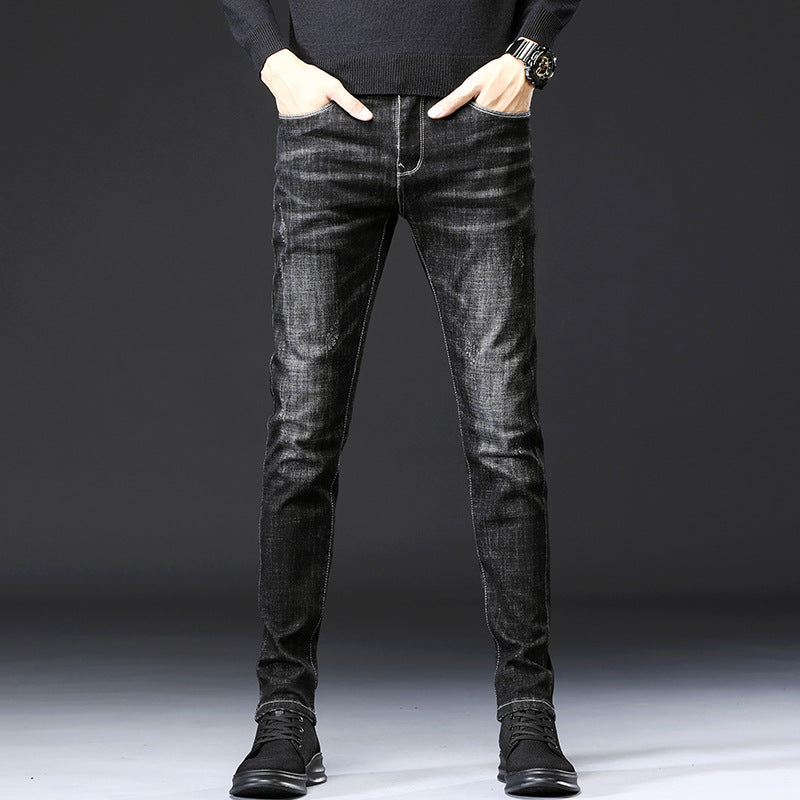 Herren Slim-Fit Jeans mit modernen Waschungsdetails Echoarchiv