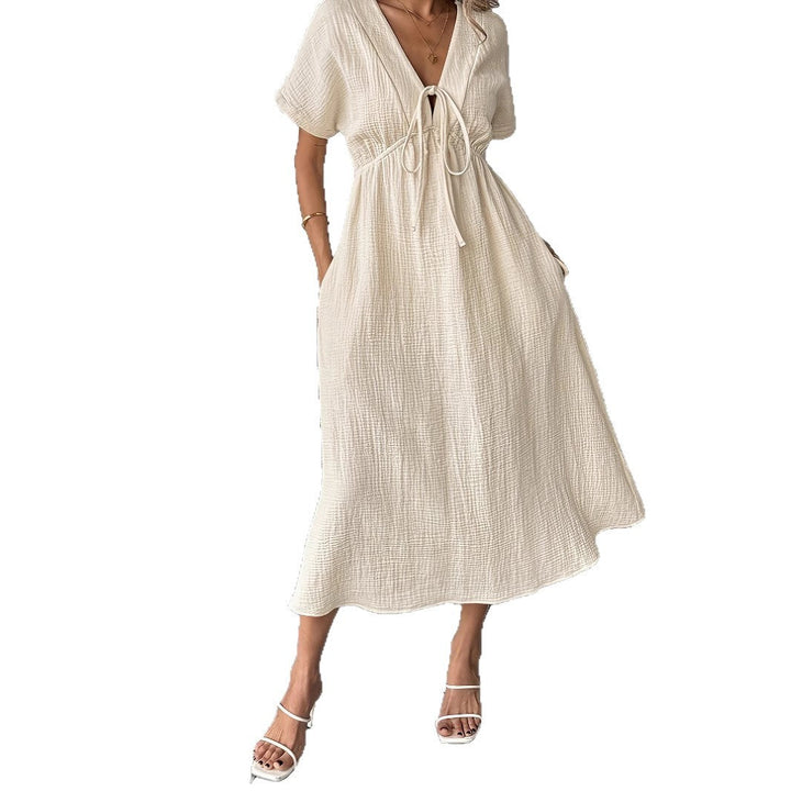 Maxikleid Freizeit mit Taillenband