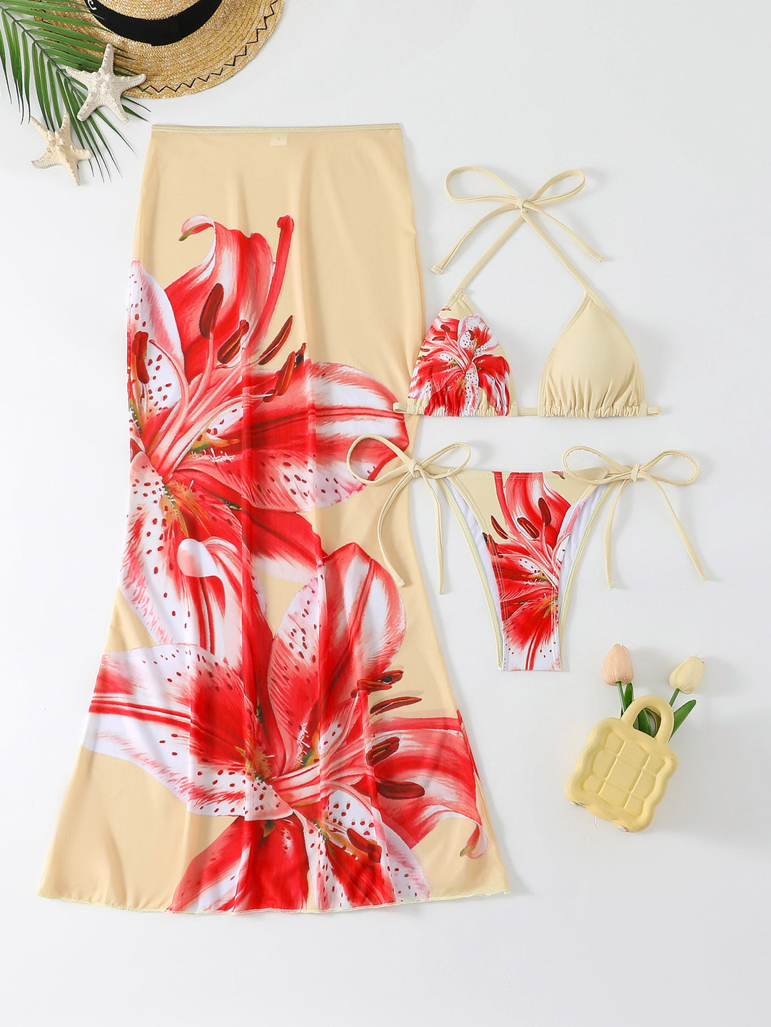 Damen Strandkleid mit blühendem Bikini-Set Echo Archiv