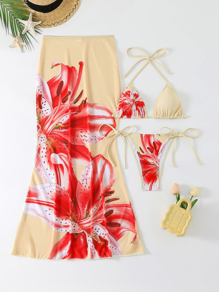 Damen Strandkleid mit blühendem Bikini-Set Echo Archiv