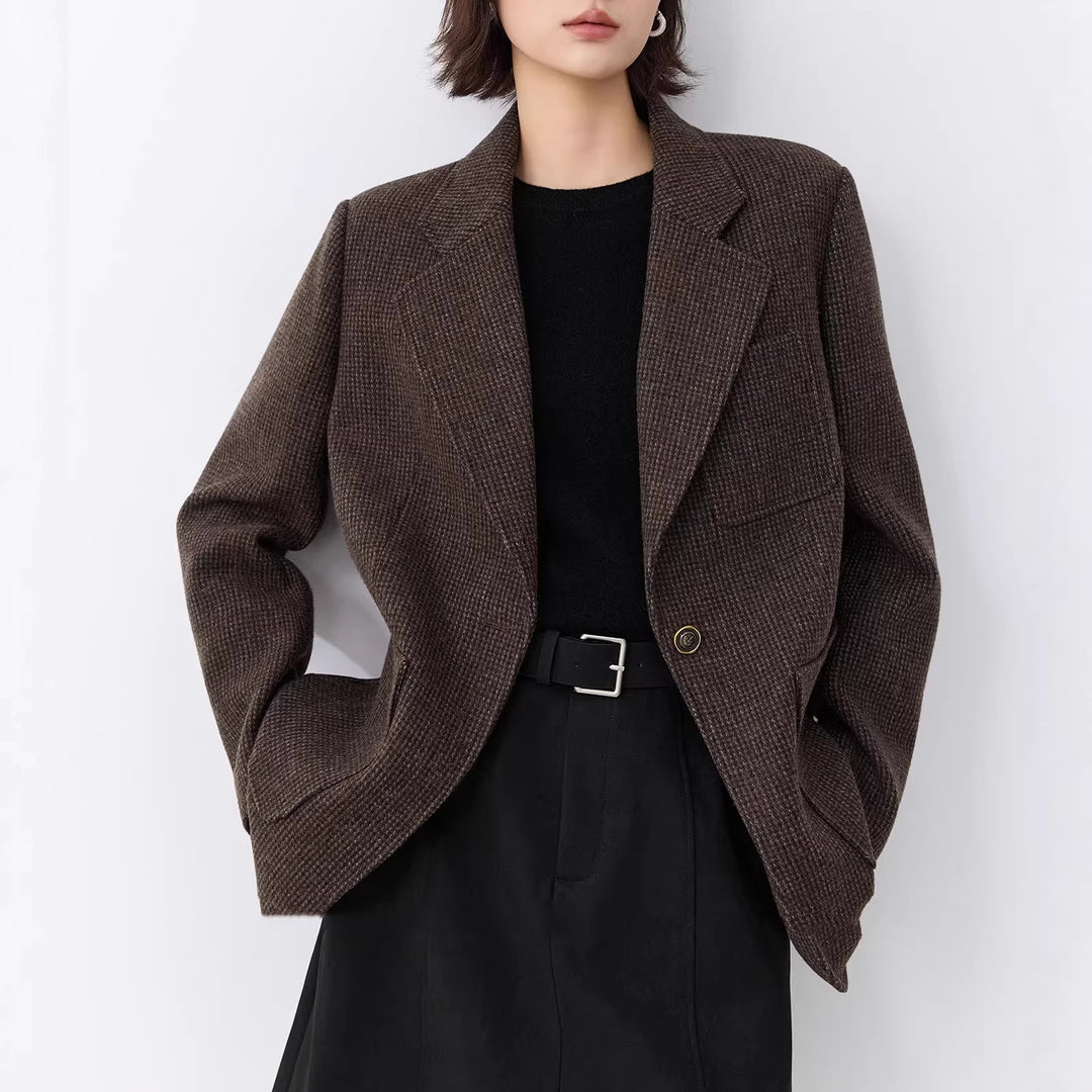 Damen Elegante oversized Jacke mit strukturiertem Design Echoarchiv