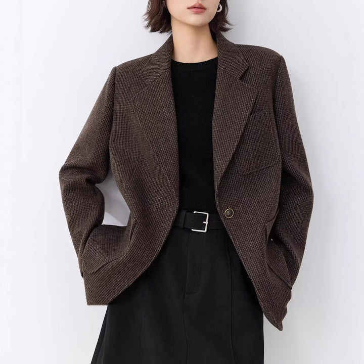 Damen Elegante oversized Jacke mit strukturiertem Design Echoarchiv