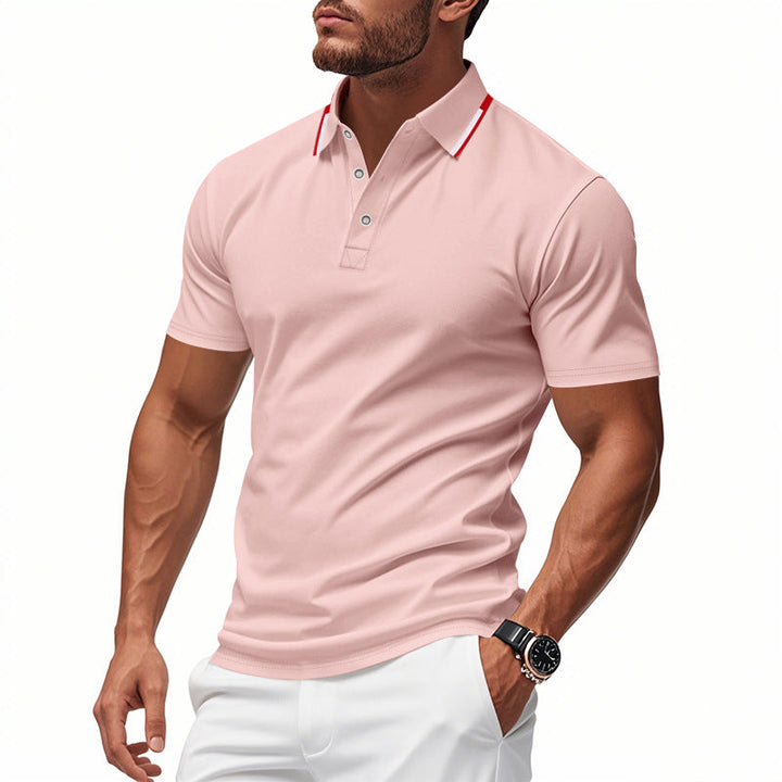 Herren Polo-Shirt mit modernem Kragen und atmungsaktiver Struktur – Cavello
