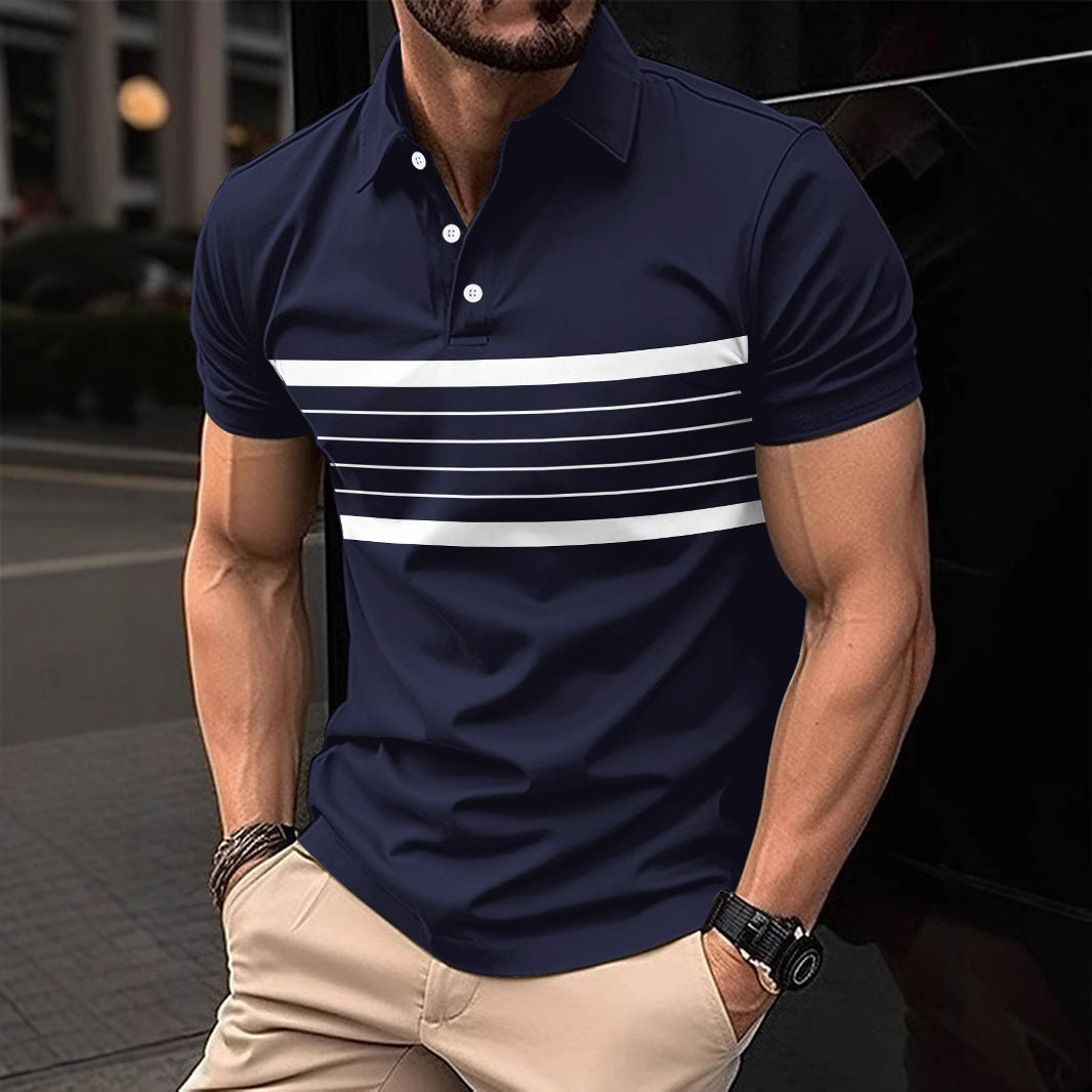 Herren Poloshirt mit modischen Streifen und bequemen Stoff Echoarchiv