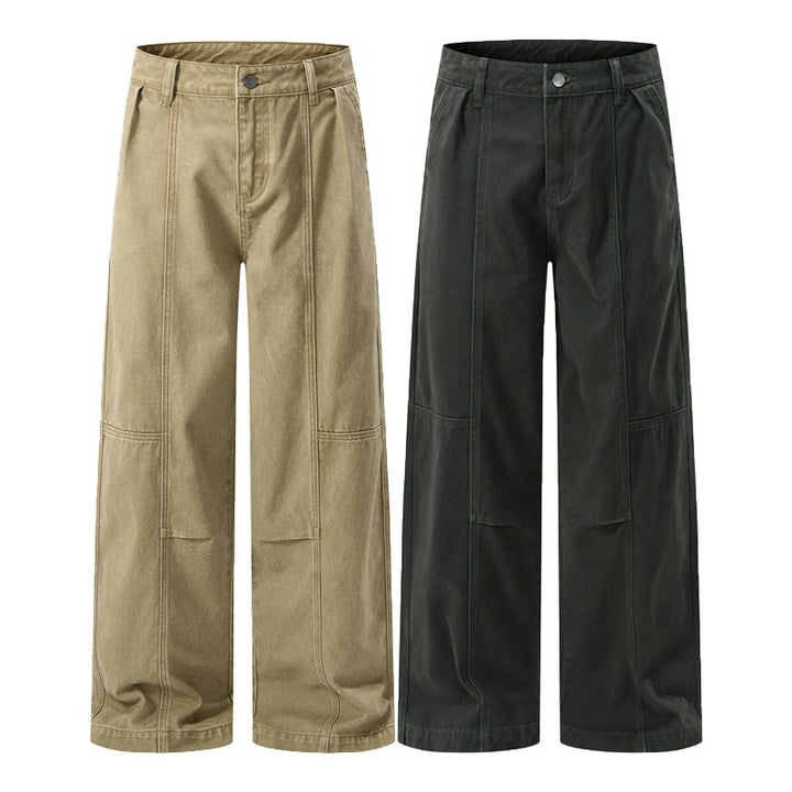 Herren Weite Paneel-Twill-Hose im Workwear-Look mit Knieabnähern Echo Archiv
