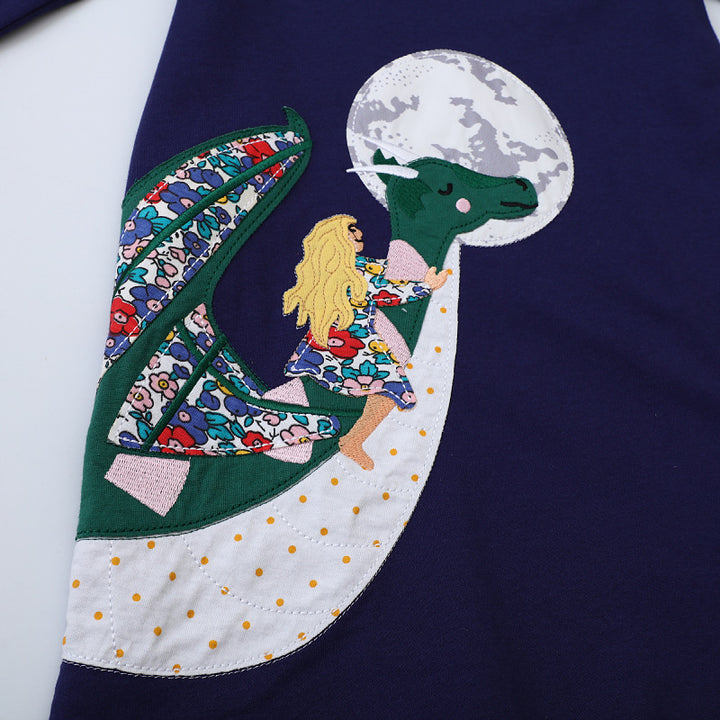 Mädchen Sweatkleid mit zauberhaftem Drachenmotiv Echo Archiv