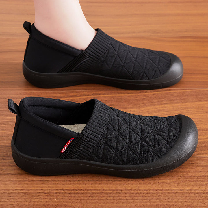 Damen nan atmungsaktiver gestrickter Slip-On Komfort-Halbschuh mit elastischem Schaft und stoßdämpfender EVA-Sohle Echo Archiv