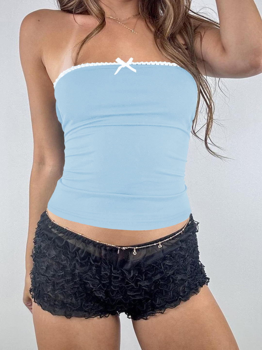 Damen Trägershirt mit Spitzenverzierung und elastischer Passform Echo Archiv