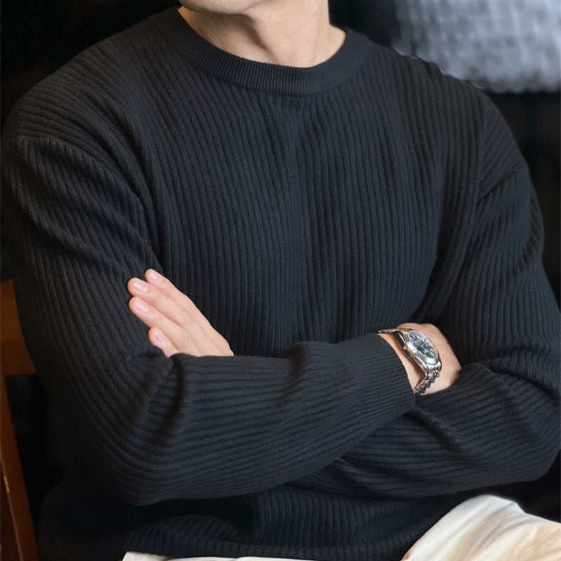 Herren Moderate Rippstrickpullover Echo Archiv