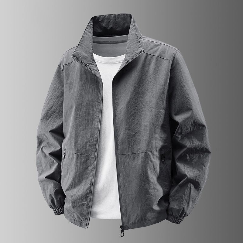 Herren Ultraleichter Urban-Windblouson mit Stehkragen, Zwei-Wege-Reißverschluss und elastischen Bündchen Echo Archiv
