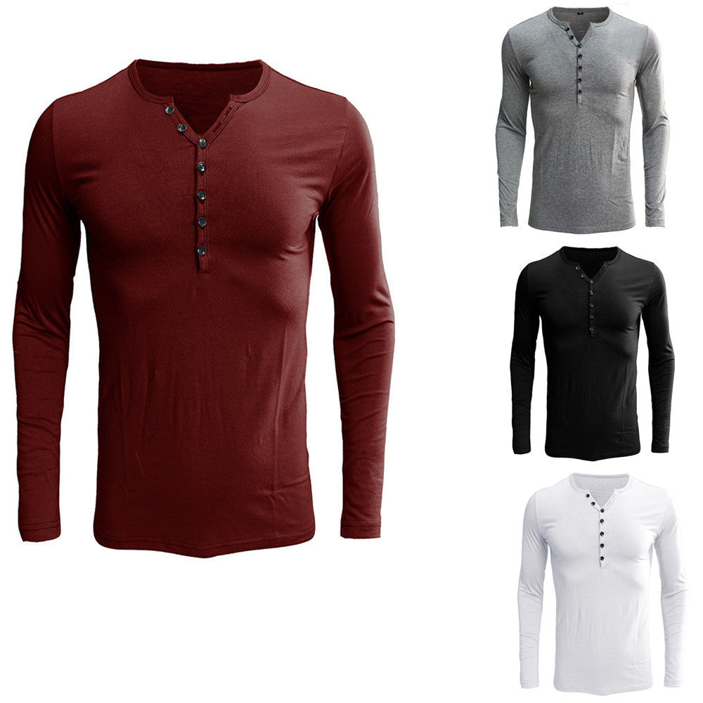 Herren Langarmshirt mit modischem Henley-Design Echoarchiv