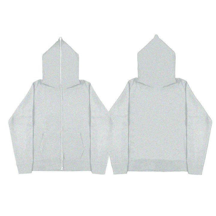 Unisex Kapuzenjacke mit durchgehendem Reißverschluss, doppellagiger Kapuze und Kängurutaschen – Auréline
