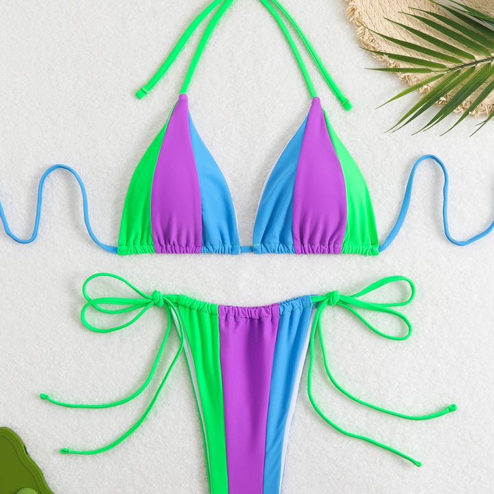 Damen Bikini-Set mit trendy Farbblock-Design und verstellbaren Bändchen Echo Archiv