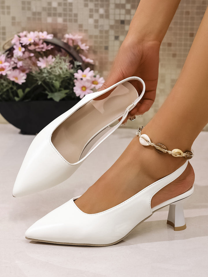 Damen Elegante Slingback‑Pumps mit spitzer Kappe, konischem Mittelhoch‑Absatz und elastischem Fersenriemen Echo Archiv