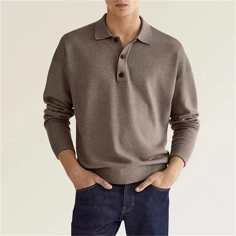 Herren lässiger Sweat-Polo mit Knopfleiste Echoarchiv