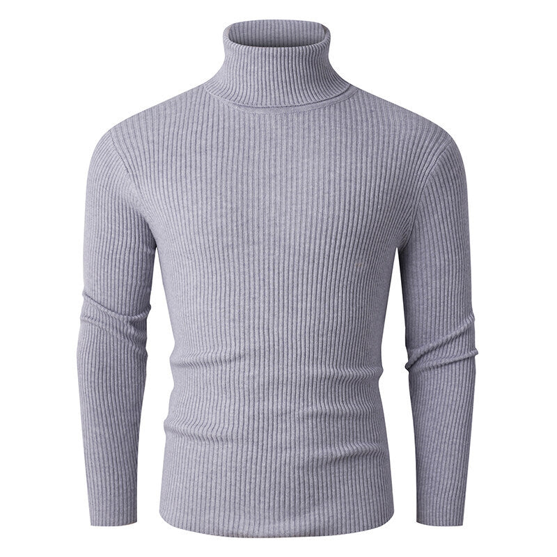 Herren nan taillierter Rippen-Strick Rollkragenpullover Slim Fit Echo Archiv