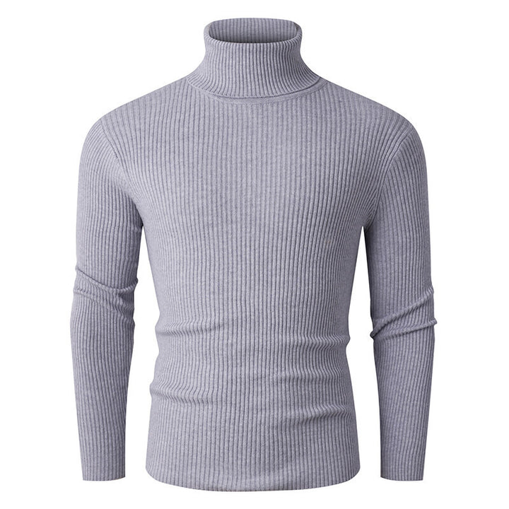 Herren nan taillierter Rippen-Strick Rollkragenpullover Slim Fit Echo Archiv
