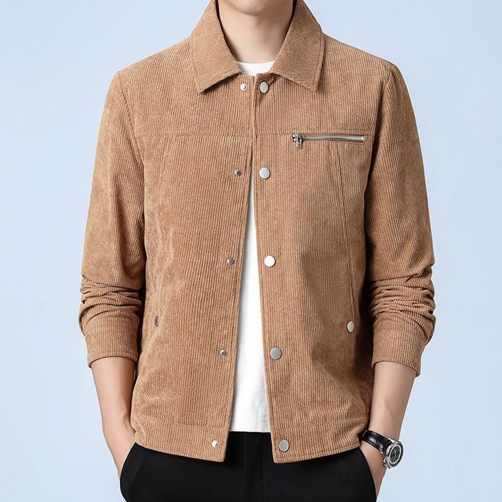 Herren Cord‑Overshirt aus Breitcord mit Druckknopf‑Front und Zipper‑Brusttasche Echo Archiv