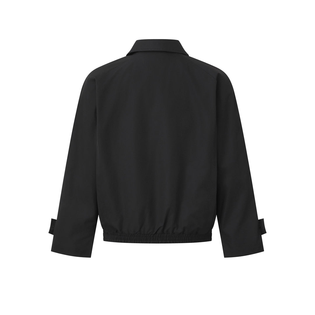 Damen Kurze Bomberjacke im Blouson‑Schnitt mit verdeckter Knopfleiste und elastischem Saum Echoarchiv