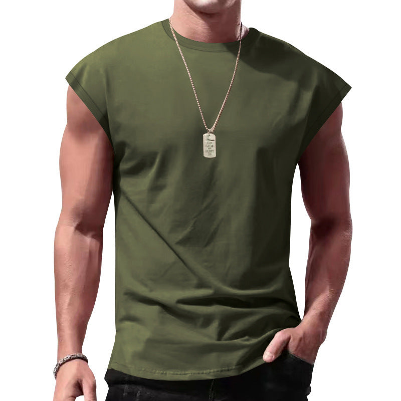 Herren nan lockeres ärmelloses Muskelshirt aus Baumwolljersey mit überschnittener Schulterpartie Echo Archiv