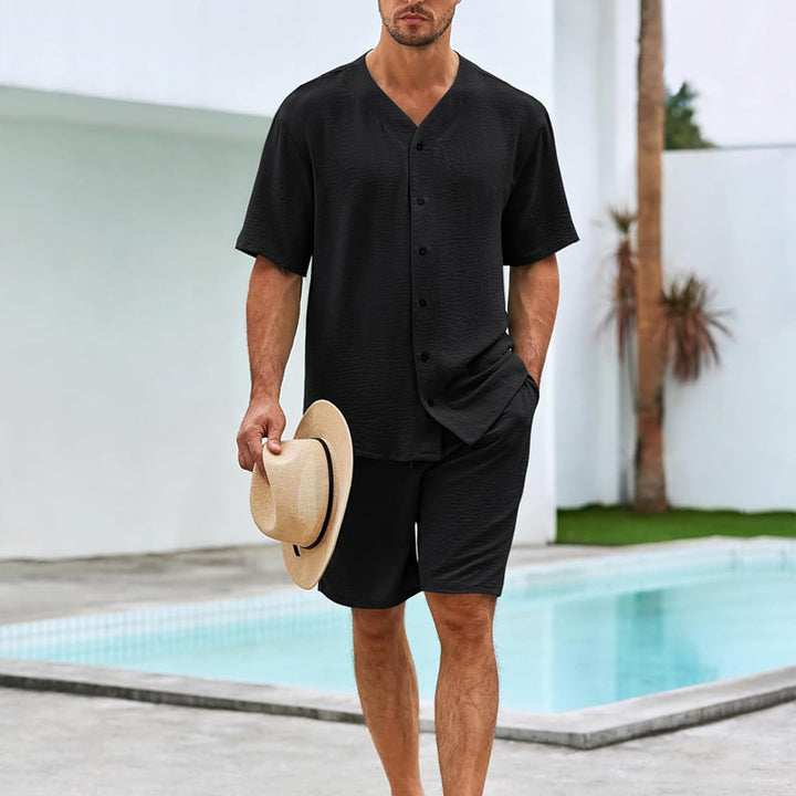 Herren lässiges Kurzarm-Set aus atmungsaktivem Hitzeschutzgewebe Echoarchiv