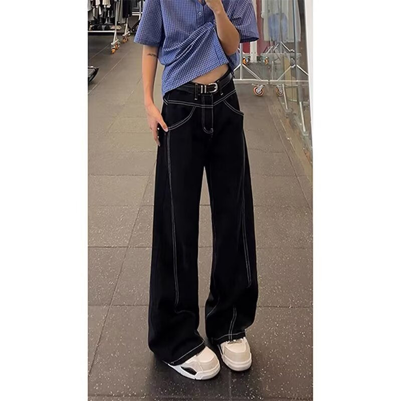 Damen Lässige High-Waist Schlaghose Echoarchiv
