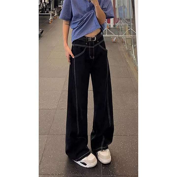 Damen Lässige High-Waist Schlaghose Echoarchiv