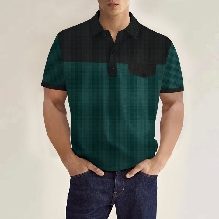 Herren Polohemd mit modernem Schnitt und gestreiftem Design Echoarchiv