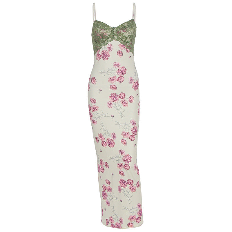 Damen Etuikleid mit floralem Design und transparenten Spitzenakzenten Echo Archiv