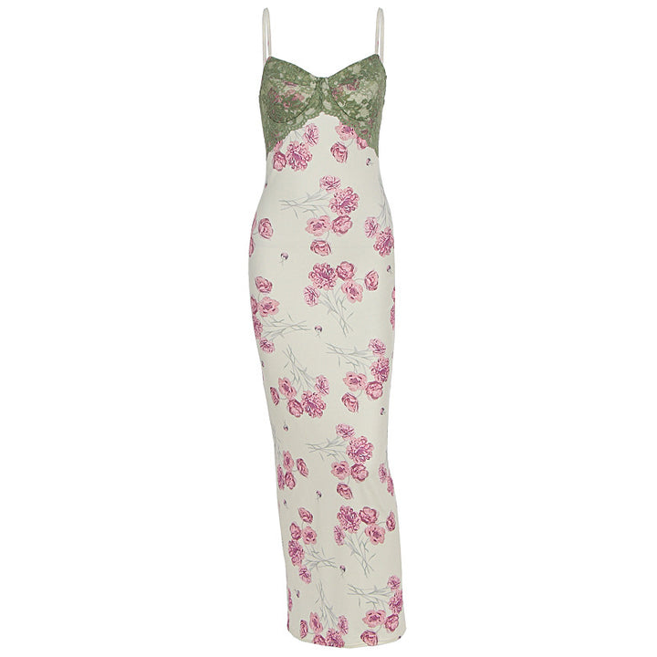 Damen Etuikleid mit floralem Design und transparenten Spitzenakzenten Echo Archiv