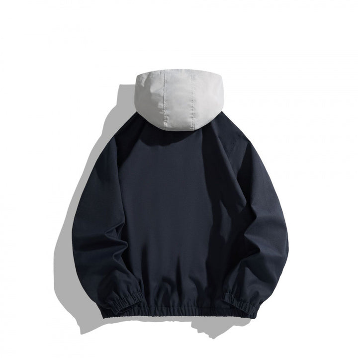 Unisex Oversize Halbzip-Kapuzenpullover mit Kontrastkapuze, Reißverschlusstaschen und elastischem Saum Echo Archiv