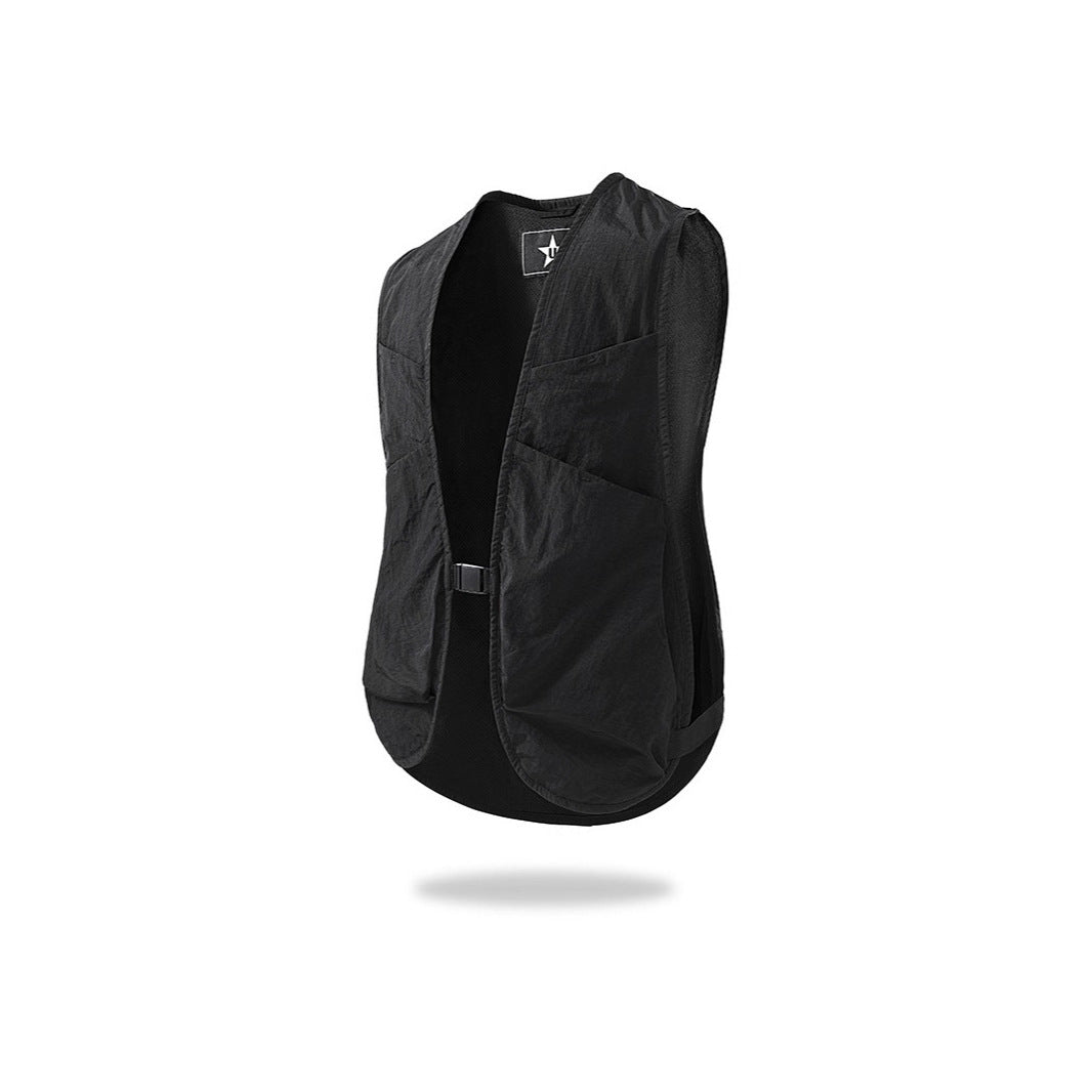 Unisex Leichte Utility-Weste mit Mesh-Rücken und Mehrfachfronttaschen – Marzano