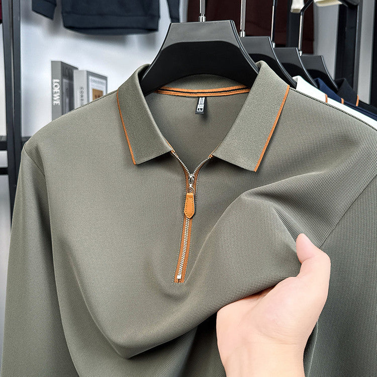 Herren sportliches Poloshirt mit modernem Reißverschluss und atmungsaktiven Eigenschaften Echoarchiv