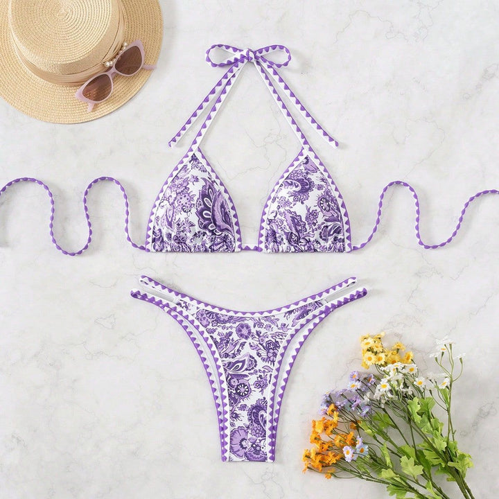 Damen Triangel-Bikini mit feinem Dekor Echo Archiv