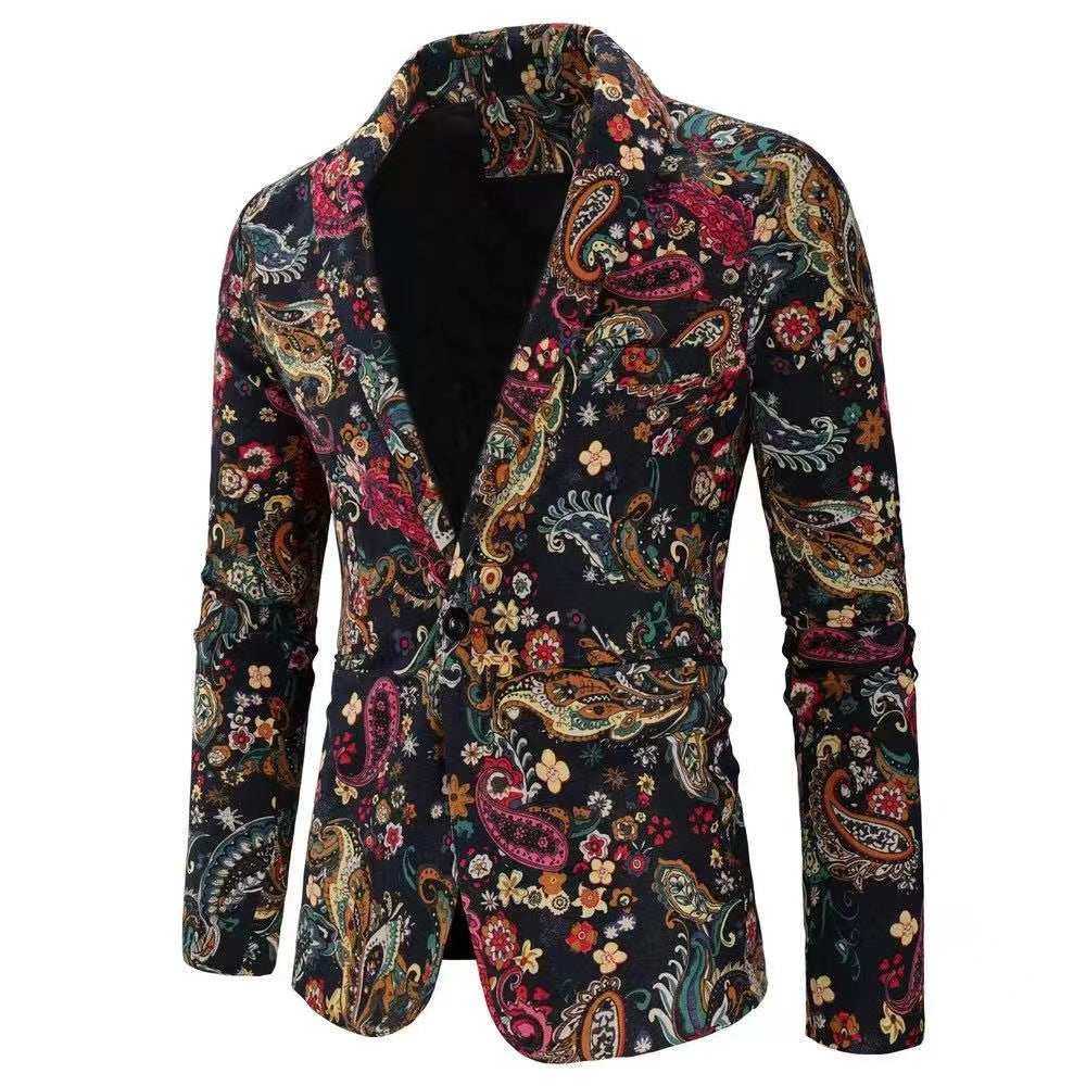 Herren modische Blazer mit buntem grafischem Design Echoarchiv