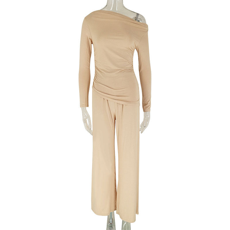 Damen elegantes Zweiteiliges Set aus fließendem Material mit asymmetrischem Design Echo Archiv