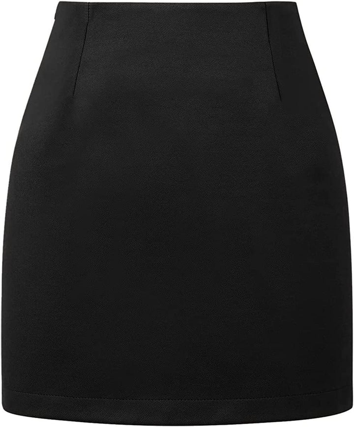Damen Karierter Minirock mit hohem Bund und seitlichen Eingrifftaschen Echo Archiv