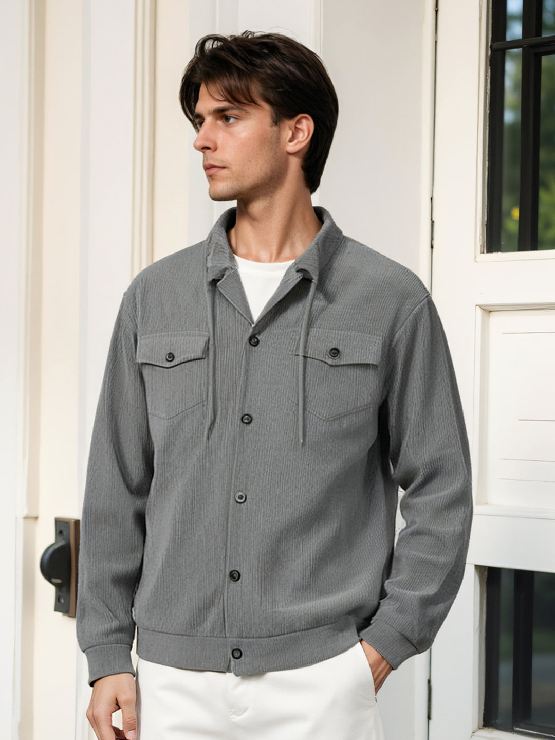 Herren urbane Utility-Jacke mit Reißverschluss Echoarchiv