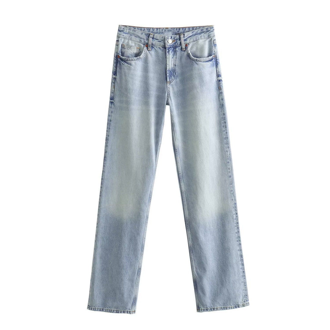 Damen Highwaist-Jeans mit geradem Bein, Five‑Pocket‑Schnitt und Vintage‑Waschung Echo Archiv