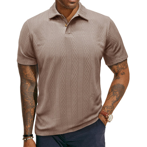 Herren Poloshirt mit strukturiertem Jacquard-Muster und modischem Kragen Echoarchiv