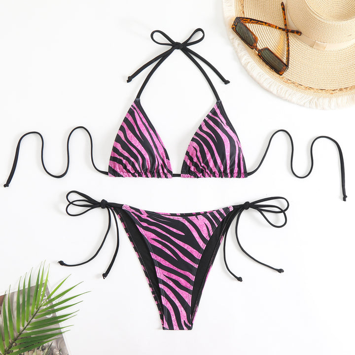 Damen Triangel-Bikini mit verstellbaren Schnürdetails Echo Archiv