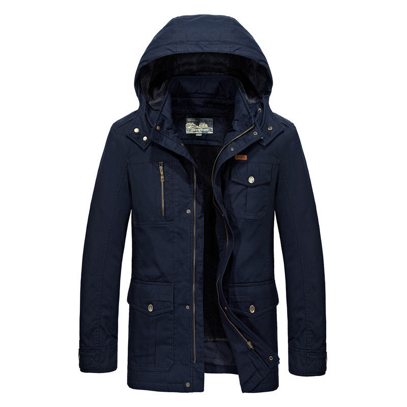 Herren gefütterter Field-Parka mit Kapuze und Multifunktions-Taschen – Taviero
