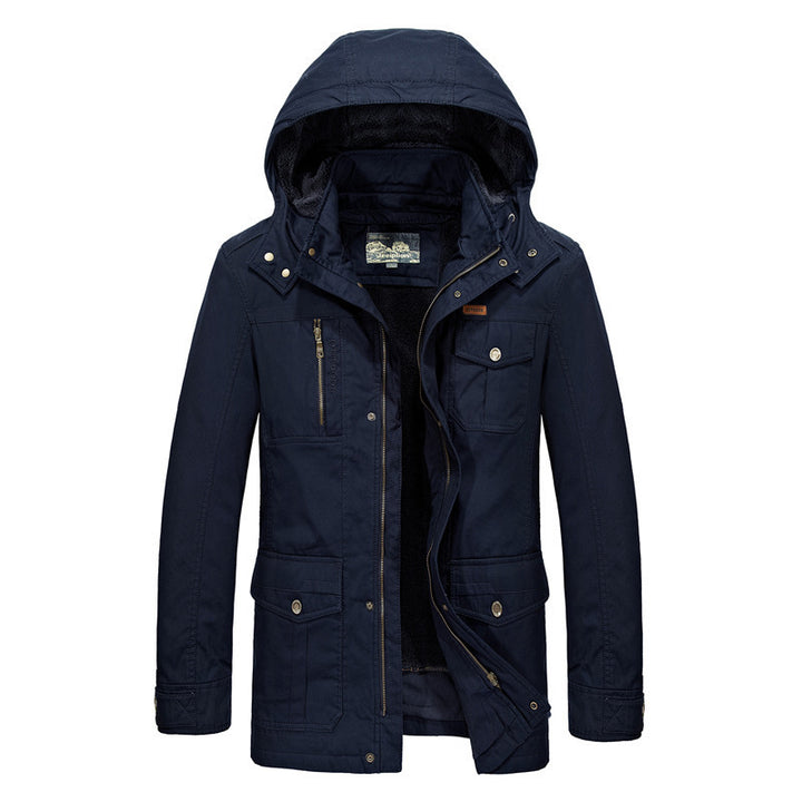 Herren gefütterter Field-Parka mit Kapuze und Multifunktions-Taschen – Taviero