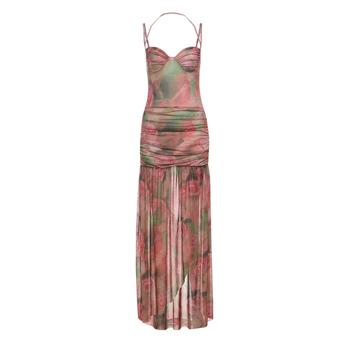 Damen Elegant und fließendes Maxikleid mit floralem Motiv Echo Archiv