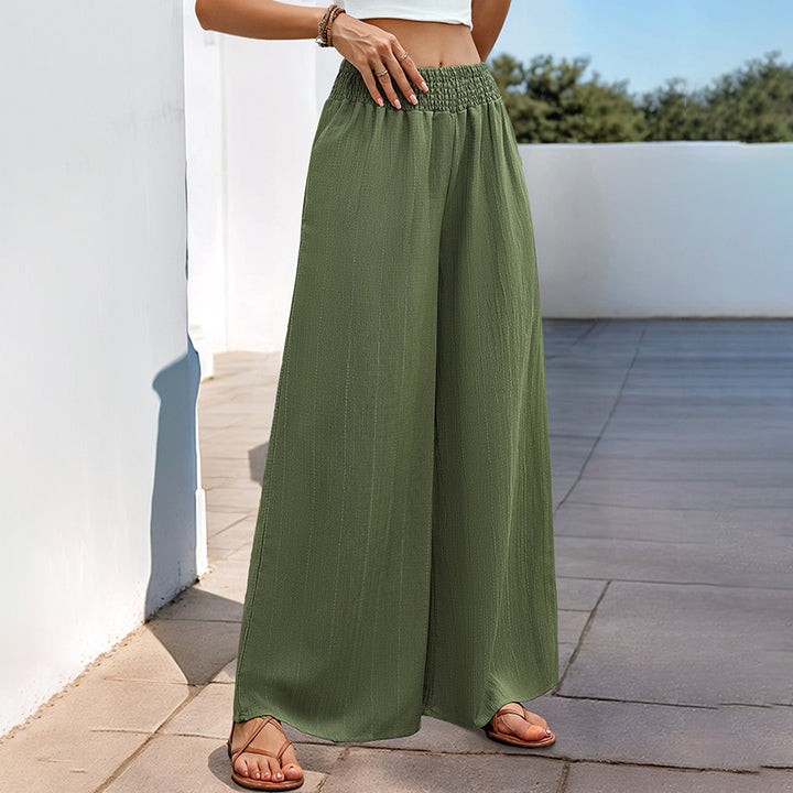 Damen Leichte Palazzo-Hose mit hohem Smokbund und fließender Weite Echoarchiv